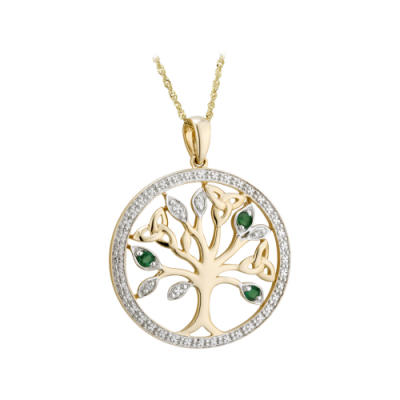 Gold and Diamond Tree of Life Pendant