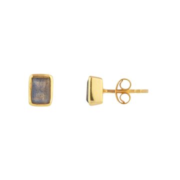 Juvi Gold Labradorite Manhattan Stud Earrings