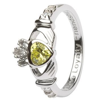 ShanOre Sterling Silver August Birthstone Claddagh Ring.