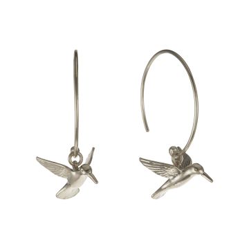 Alex Monroe Silver Hummingbird Hoops