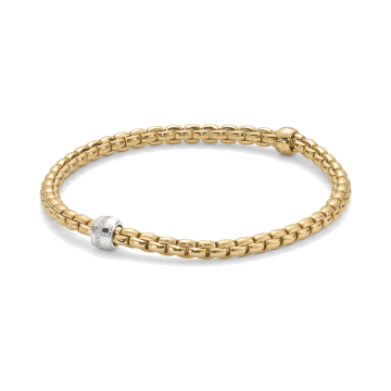 18K Yellow Gold Diamond EK Bracelet