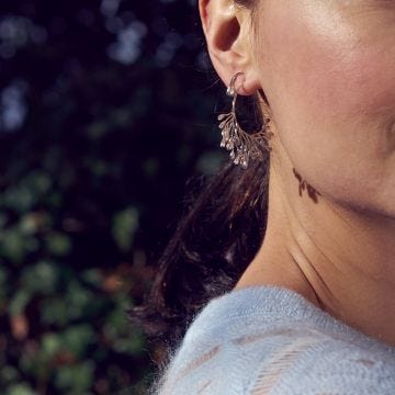 Alex Monroe Sterling Silver Fennel Pod Hoop Earrings
