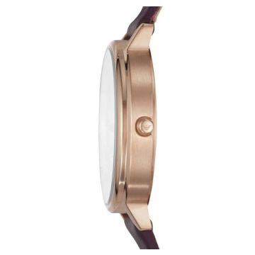 Armani Rose Plated 32mm Case Black Mother of Pearl Dial Quartz Watch