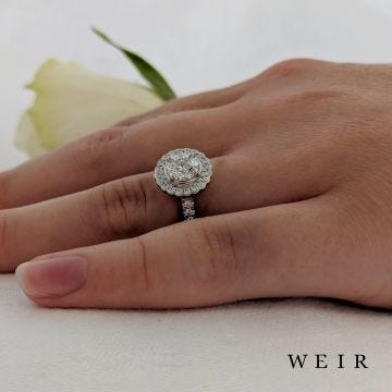 Platinum And Round Brilliant Cut Diamond Engagement Ring