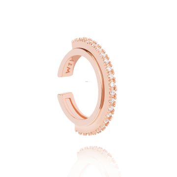 Astrid & Miyu Fitzgerald Circle White Stone Ear Cuff
