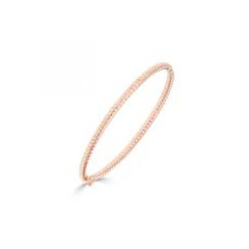 9K Rose Gold Round Twist Solid Bangle