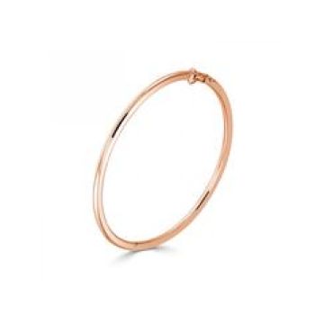 9K Rose Gold Polished Round Solid Bangle