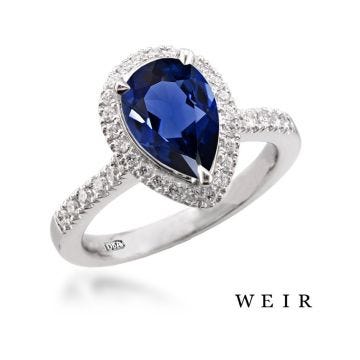 Platinum And Pear Shape Cut Dress Ring