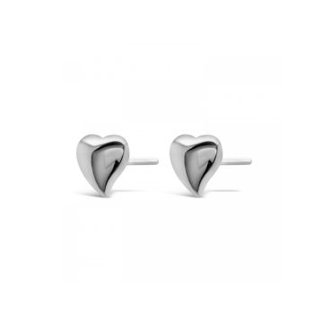 9k White Gold Love Heart Stud Earrings