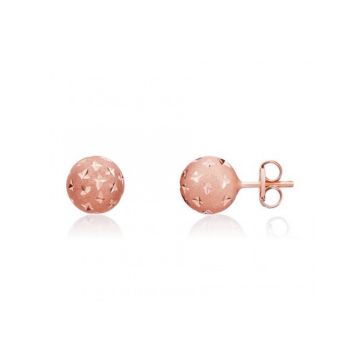 Weir Collection 9K Rose Gold Star Ball Stud Earrings