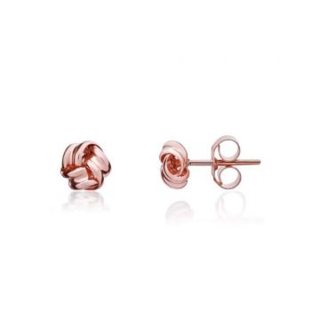 Weir Collection 9k Rose Gold Polish Ribbon Knot Earrings