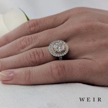 Platinum/Rose Gold And Round Brilliant Cut Diamond Engagement Ring