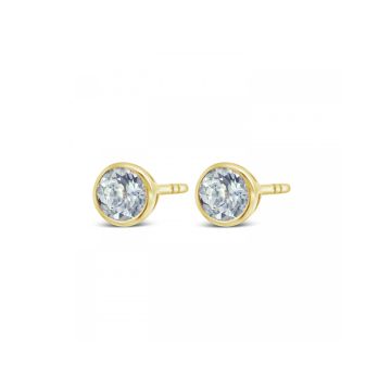 Aquamarine Round Stud Earrings