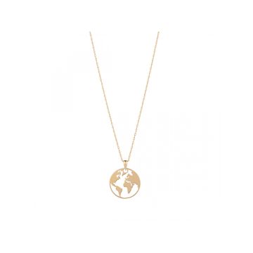 N9NE Gold Map of the World Necklace