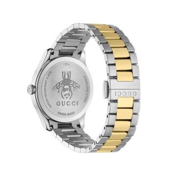 G-Timeless 38mm, Silver Bee Dial, Quartz Movement, Stainless Steel Case, Stainless Steel and Gold PVD Bracelet Watch