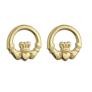 Solvar 9ct Yellow Gold Claddagh Stud Earrings