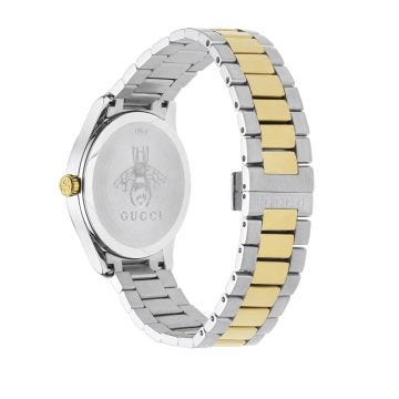 G-Timeless 38mm, Silver Feline Dial, Quartz Movement, Stainless Steel Case, Stainless Steel and Gold PVD Bracelet Watch