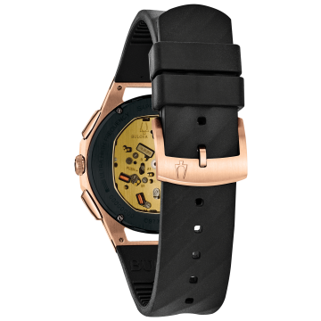 Bulova Curv Rose Gold and Black Chronograph Watch