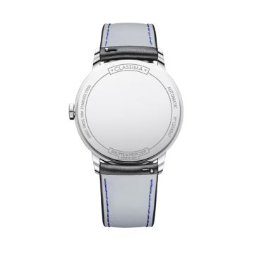 Classima 42mm White Dial Automatic Black Leather Bracelet Watch