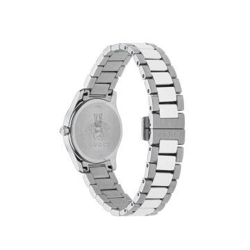 G-Timeless 28mm, Silver Feline Dial, Quartz Movement, Stainless Steel Watch