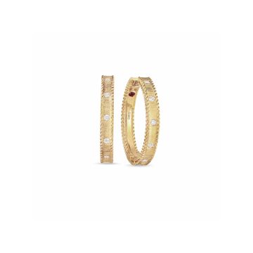 Roberto Coin 18k Gold & Diamond Princess Hoop Earrings