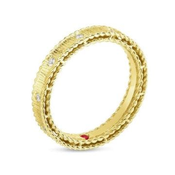 Roberto Coin 18ct Yellow Gold & Diamond Princess Ring
