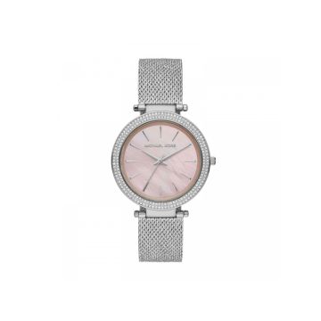 Darci 39mm, Pink Mother of Pearl Dial, Quartz Movement, Crystal Set Stainless Steel Watch
