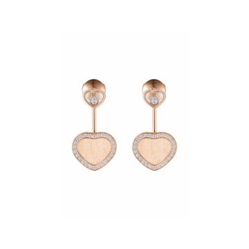 Happy Hearts 18k Rose Gold Diamond Surround Earrings Chopard x 007 Limited Edition