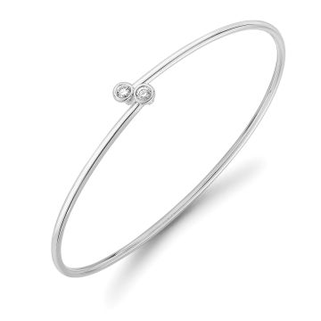 Weir Collection Double Diamond bangle with 18k White Gold