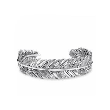 Feather Sterling Silver Bangle