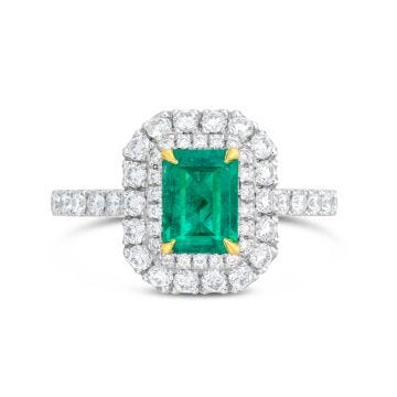 Weir Collection Platinum Diamond & Emerald Dress Ring