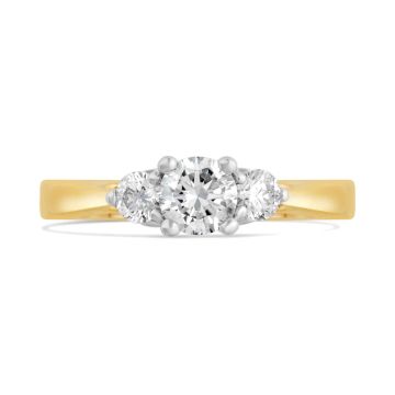 Yellow Gold 0.80ct F VS Round Brilliant Cut Diamond Ring
