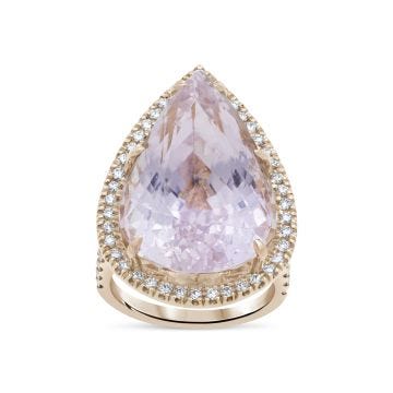 18K Rose Gold, Kunzite & Diamond Dress Ring