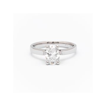 Platinum Lab Grown Oval Diamond Solitaire Ring