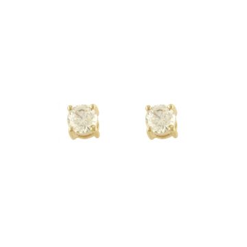 N9NE 9K Yellow Gold CZ Stud Earrings.