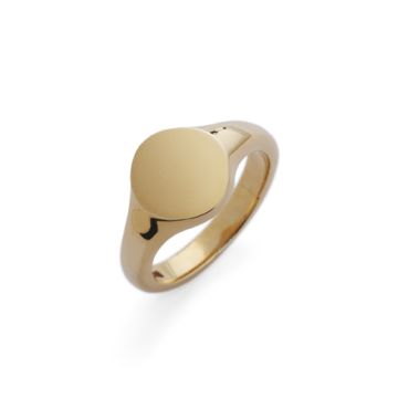 9k Yellow Gold Plain Oval Signet Ring