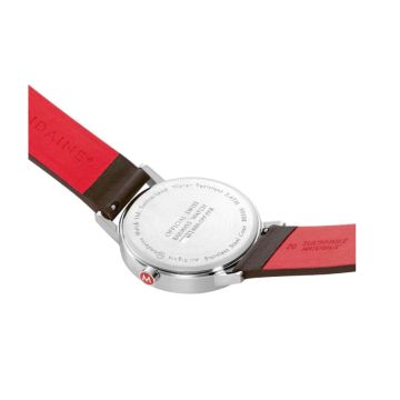Classic 40mm White Dial Quartz Black Vegan Leather Bracelet Watch