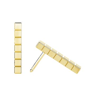 Ice Cube 18k Yellow Gold Dropper Stud Earrings