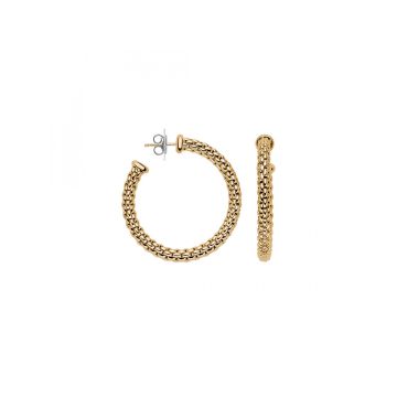 Fope 18k Large Gold Mesh Hoop Earrings