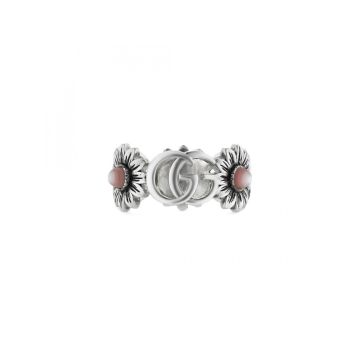 GG Marmont Silver and Mother of Pearl Ring