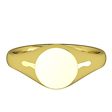 Weir Collection 9 Carat Yellow Gold Signet Ring Round Plain