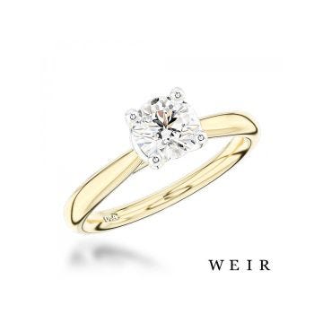 Yellow Gold/Platinum Round Brilliant Cut 1.00ct Diamond Engagement Ring