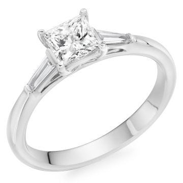 Platinum 1.21ct E VS2 Princess Cut Diamond Engagement Ring