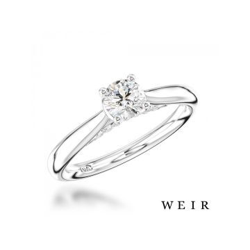 Platinum round brilliant cut diamond engagement ring
