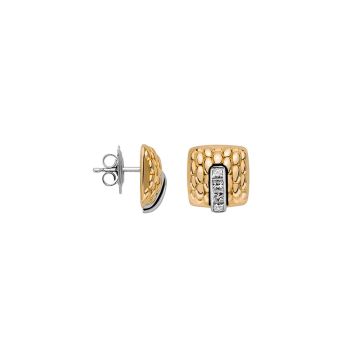 18k Yellow Gold and Diamond Vendome Earrings
