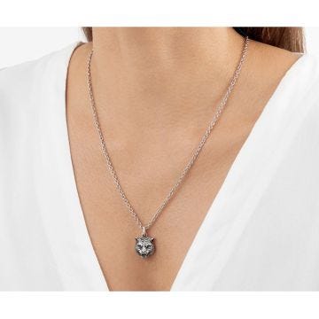 Gatto Sterling Silver Angry Feline Necklace