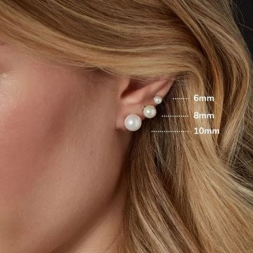 N9ne Sterling Silver Pearl 6mm Stud Earrings