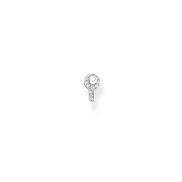 Crystal Key Sterling Silver Stud Earrings