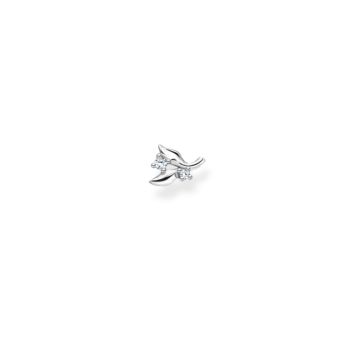 Crystal Leaves Sterling Silver Stud Earrings
