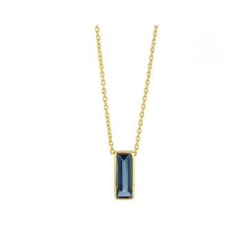 Yellow Gold Manhattan Iolite Pendant Necklace
